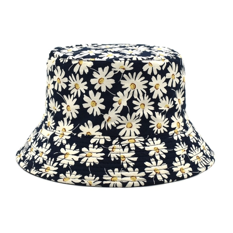 Cappello Alla Pescatora In Cotone Unisex Stampa Leopardata Margherita Floreale Protezione Solare Pieghevole Estate Spiaggia
