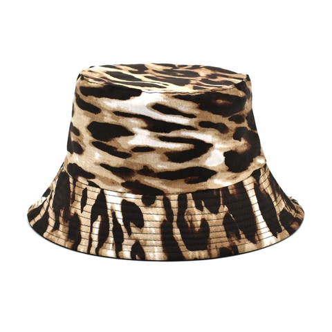 Cappello Alla Pescatora In Cotone Unisex Stampa Leopardata Margherita Floreale Protezione Solare Pieghevole Estate Spiaggia