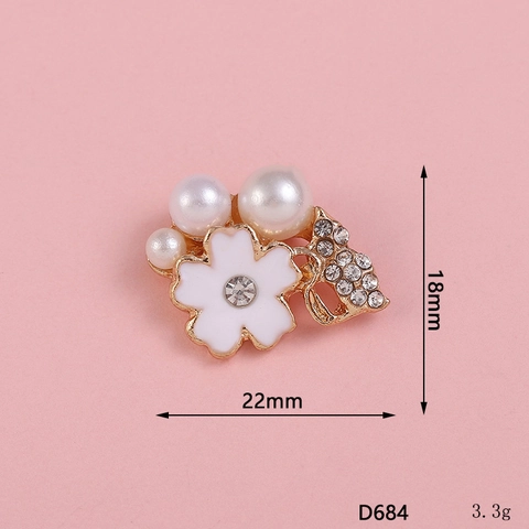 Elegante Blumen Künstliche Perle Straß Anhänger Legierung Floral Blatt Design Für DIY Schmuckherstellung Handyhülle Deko Zubehör