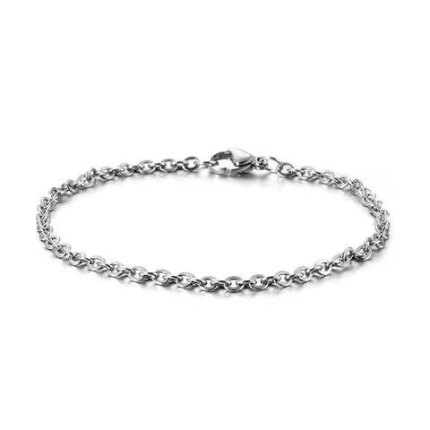 Bracciale A Catena In Acciaio Inossidabile Minimalista Con Chiusura A Moschettone Per Uomo E Donna Gioielli Lucidi