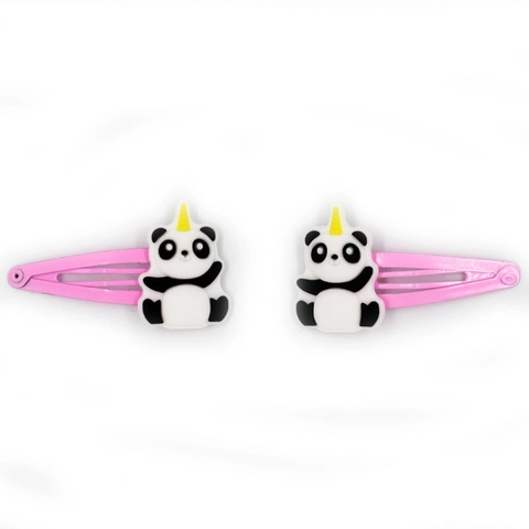 Süße Cartoon Panda Haarklammern Für Kinder PVC Weichgummi Rosa Metall BB Snap Haarspangen Kawaii Haarschmuck Mädchen