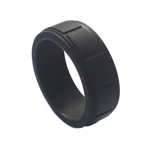 Men Silicone Ring Plaid Pattern Sport Fitness Band Flexible Waterproof Lightweight Durable Jewelry Accessory