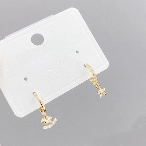 Assorted Stud Earrings Copper Gold Plated Cubic Zirconia Artificial Pearl Asymmetric Charms For Women With 925 Sterling Silver Earring Post