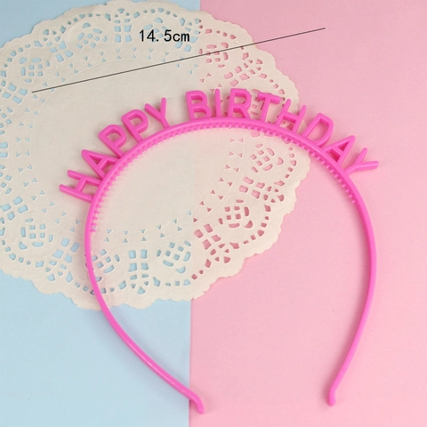 Happy Birthday Headband Plastic Letter Party Hair Accessories Colorful Decoration For Kids Adults Celebration