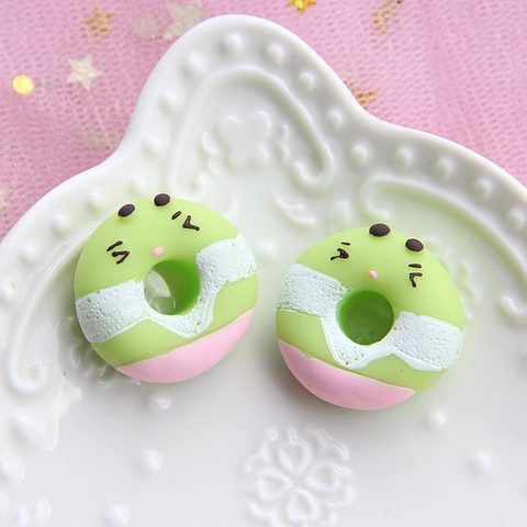 Resin Donut Charms Cute Cartoon Expression DIY Accessories For Phone Case Hair Clip Crafting Materials Multi Color Kawaii