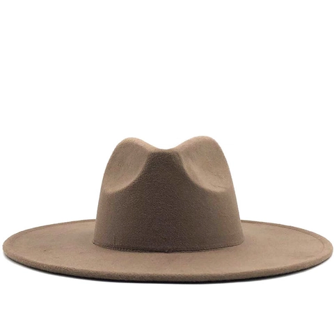 Sombrero Fedora Retro De Fieltro De Lana Gorra De Jazz Ala Ancha Color Sólido Vintage Para Mujeres Hombres Viajes