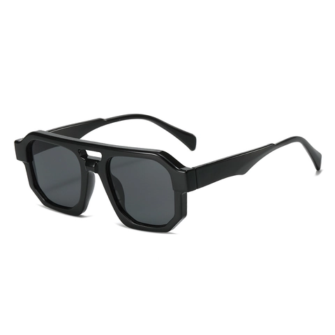 Irregular Polygon Sunglasses Double Beam Pilot Big Frame PC Frame UV400 Fashion Eyewear For Men Women