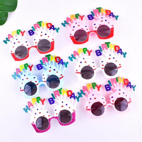 Funny Party Glasses Plastic Birthday Celebration Sunglasses Photo Props Cupcake Daisy Dollar Sign Mosaic For Kids Adults