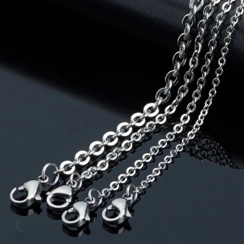 Minimalist Stainless Steel Necklace Chain With Lobster Clasp For Men Women Unisex DIY Jewelry Accessory Cross O Chain