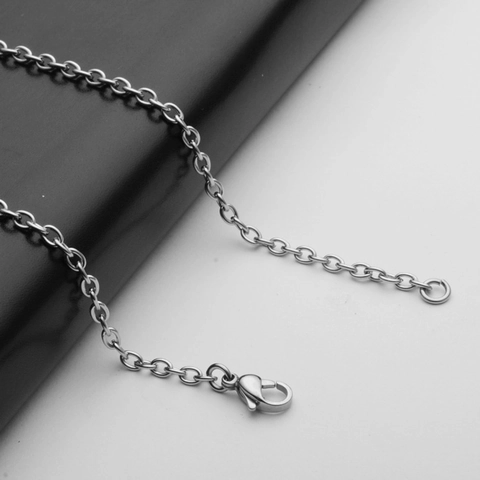 Minimalist Stainless Steel Cable Chain Necklace O-Link Cross Chain For Pendant DIY Jewelry Making Durable Unisex Silver