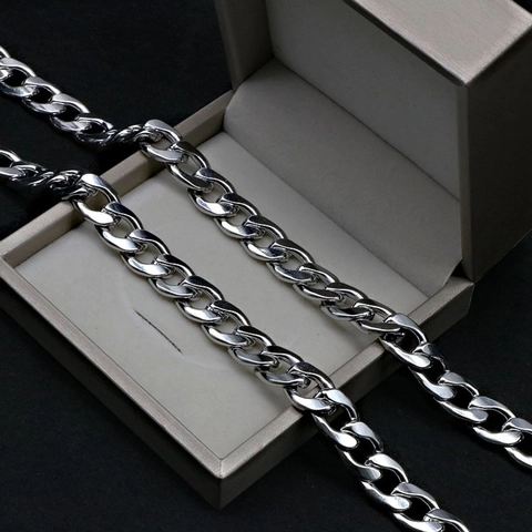 Collar De Cadena Cubana Acero Inoxidable Resistente Al Agua Streetwear Hip Hop Joyería Minimalista Para Hombre Mujer