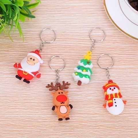 Portachiavi Di Natale Ciondoli Morbido PVC Babbo Natale Pupazzo Di Neve Renna Albero Ornamenti Appesi Per Decorazione