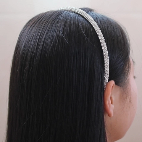 Elegant Rhinestone Headband Pavé Thin Shiny Hair Hoop For Women Girls Fashion Hair Accessory Party Wedding Gift