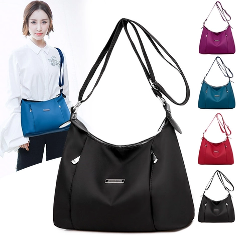 Damen Schultertasche Oxford Tuch Große Kapazität Wasserdicht Umhängetasche Einfach Lässig Stadt Mode Knödel Stil