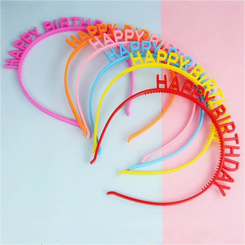 Happy Birthday Headband Plastic Letter Party Hair Accessories Colorful Decoration For Kids Adults Celebration