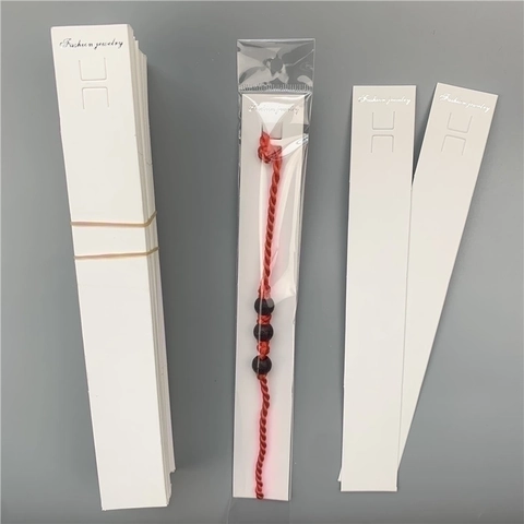 Jewelry Display Cards And Packaging Bags White Paper Cardboard For Bracelets Necklaces Transparent Plastic Self Sealing Bags