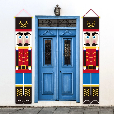 Striscioni Per Portico Schiaccianoci Di Natale Tessuto Oxford Modello Cavaliere Soldato Decorazioni Per Porte Appese Casa