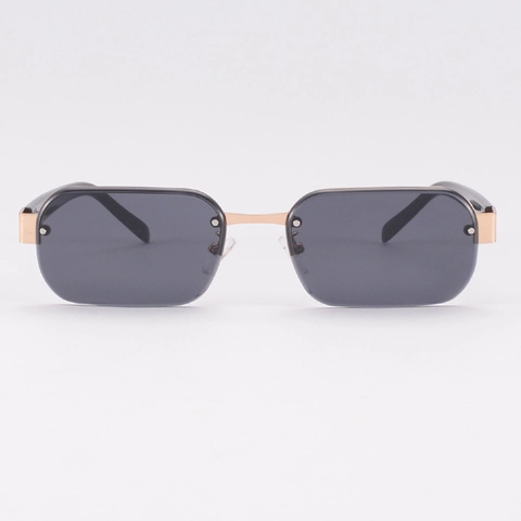 Fashion Square Rimless Sunglasses Women UV400 Protection PC Lens Metal Bridge Trendy Streetwear Travel Vacation Accessory