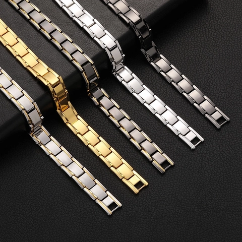 Men Magnetic Therapy Link Chain Bracelet Health Care Energy Metal Adjustable Jewelry For Him