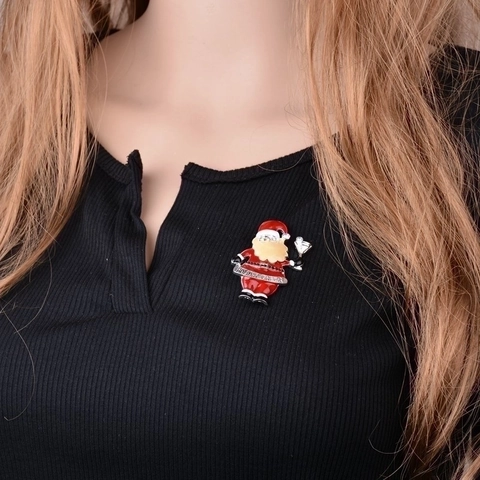 Spille Di Natale Smalto Lega Strass Babbo Natale Albero Corona Calza Gioielli Festivi Regali Per Donne Uomini