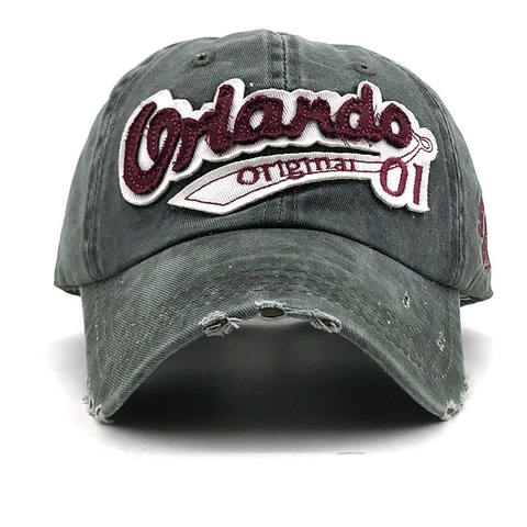 Vintage Baseballkappe Aus Gewaschener Baumwolle Mit Distressed-Effekt Und Stickerei Retro Orlando Sonnenhut Damen Und Herren