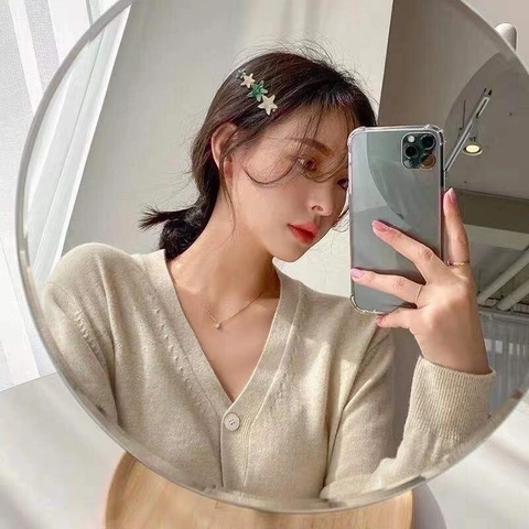 Mollette Per Capelli A Becco D'Anatra In Metallo Smaltato Stella Cuore Stile Coreano Dolce Fermaglio Laterale Per Donne Ragazze