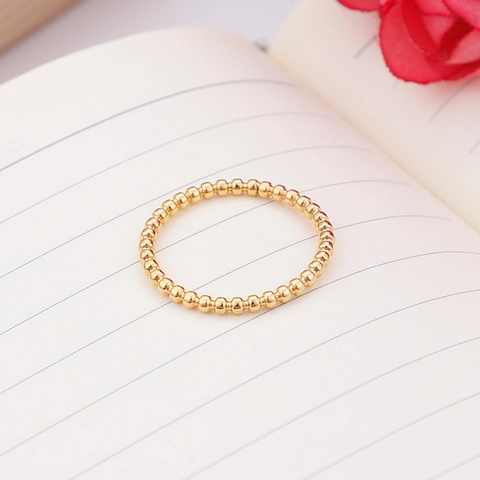 Edelstahl Rundperlen Ring Für Damen Minimalistisch Stapelbar 18K Vergoldet Gold Roségold Silber Farben Band Schmuck