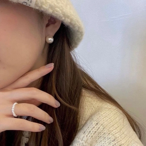 Artificial Pearl Stud Earrings With 925 Sterling Silver Earring Post French Vintage Commuter Style Elegant Jewelry For Women