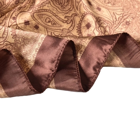 Paisley Square Scarf Satin Satin Like Retro Cashew Pattern Exotic Ethnic Style Women Headband Neck Accessory