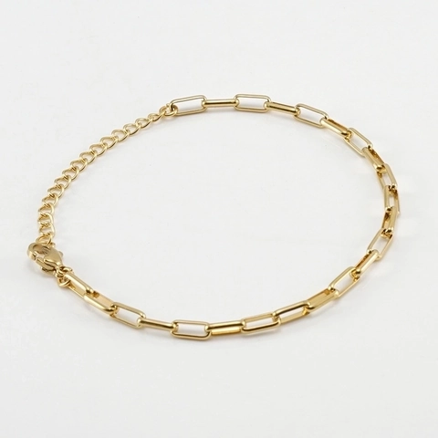 Collana A Catena Con Maglie A Graffetta In Acciaio Inossidabile Placcato Oro 18K Gioielli Punk Minimalisti Donna Uomo