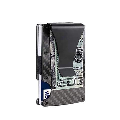 Carbonfaser RFID Blockierung Minimalistischer Metall Kartenhalter Slim Wallet Mit Edelstahl Geldklammer Business Geschenk Für Damen Herren