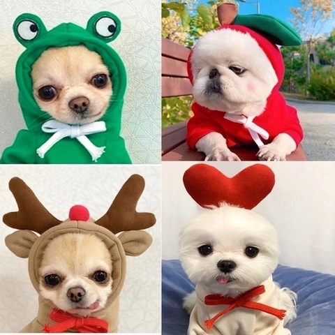 Costume Felpa Con Cappuccio Per Animali Domestici Forma Animale Frutta Cartone Animato Cane Gatto Vestiti Caldo Pile Festa