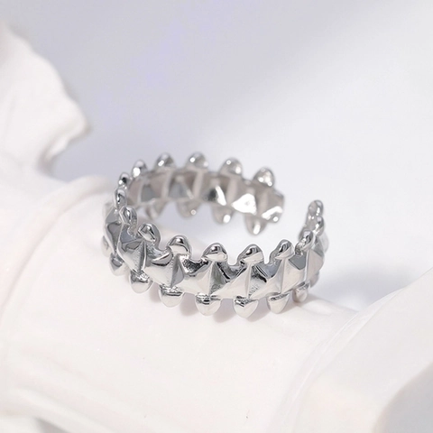 Anillo Abierto De Acero Inoxidable Geométrico Ajustable Estilo Punk Joyería Accesorio Para Mujeres