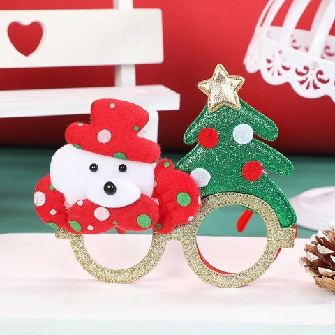 Occhiali Decorativi Natalizi LED Luminosi Gadget Per Feste Plastica PP Tessuto Novità Decorazioni Bambini Adulti
