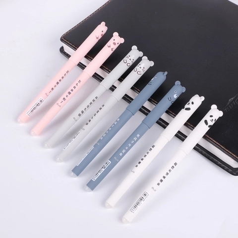 Cute Cartoon Animal Erasable Gel Pens Kawaii Bear Pig Panda Plastic Fine Point Writing Stationery For Students Office
