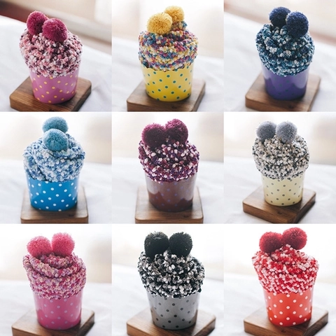 Damen Kuschelsocken Korallenfleece Warme Winterschlafsocken Mit Pompon Cupcake Verpackung Dicke Gemütliche Haussocken Geschenk