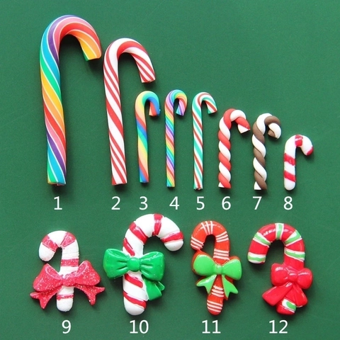 Cabochon In Resina Di Bastoncino Di Zucchero Di Natale DIY Creazione Gioielli Accessori Cover Telefono Decoro Festivo