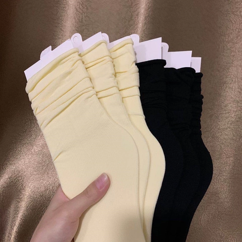 Calcetines Slouch Mujer Terciopelo Nailon Punto Canalé Color Sólido Transpirable Media Pantorrilla Fino Moda Casual Diario