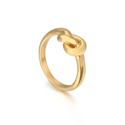 Knoten Ring Edelstahl Minimalistisches Bindedesign Poliertes Finish Modeschmuck Für Damen Elegantes Accessoire