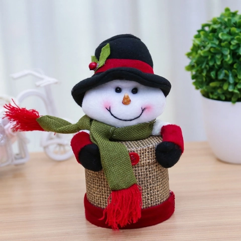Weihnachts Süßigkeitendose Geschenkbox Weihnachtsmann Schneemann Rentier Leinen Papier Stoff Tischdeko Partygeschenke