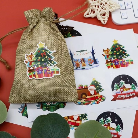 Adesivi Natalizi Babbo Natale Renna Albero Etichette Decorative Per Confezioni Regalo Scrapbooking Festa Di Vacanza