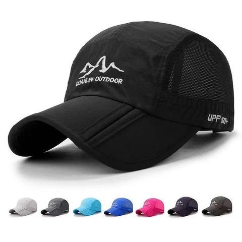 Outdoor Baseball Cap Sun Protection UPF 50+ Quick-Dry Breathable Mesh Foldable Adjustable