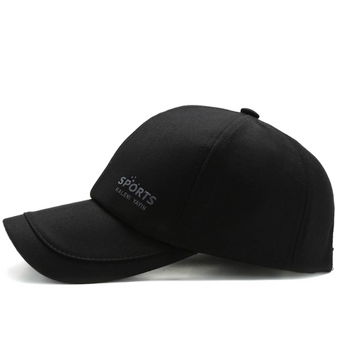 Heren Baseball Cap Polyester Verstelbaar Sport Outdoor Zonbescherming Panelen Gebogen Rand Casual Hoed Letterprint