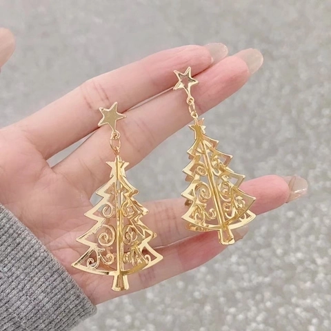 Weihnachtsbaum Hängerohrringe Mit 925 Sterling Silber Ohrstecker Legierung Stern Urlaub Schmuck Für Damen