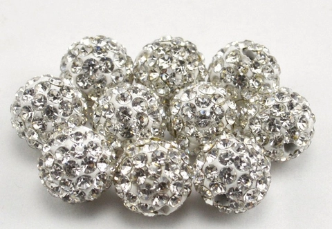 10mm Shamballa Style Beads Polymer Clay Rhinestone Pave Disco Ball Spacer Beads For DIY Jewelry Making Crafts Accessories