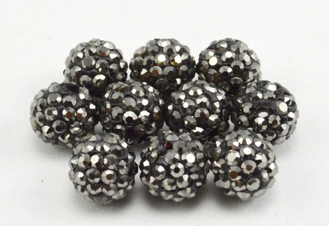 10mm Shamballa Style Beads Polymer Clay Rhinestone Pave Disco Ball Spacer Beads For DIY Jewelry Making Crafts Accessories