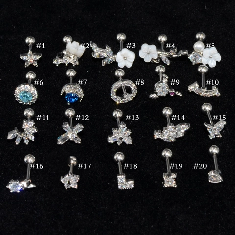 Kraakbeen Stud Oorbellen Roestvrij Staal Koper Zirkoon Bloem Ster Maan Helix Sieraden Met Schroefbal Sluiting