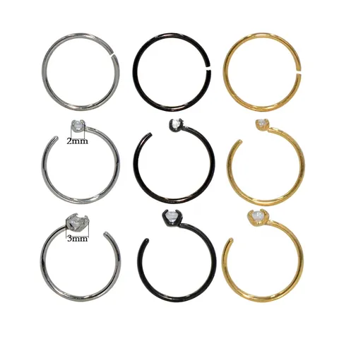 Anelli Per Il Naso In Acciaio Inossidabile E Zirconia A Forma Di C Gioielli Per Piercing Corporeo Minimalista Pieghevole Per Donne Uomini