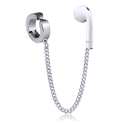 Orecchino Catena Anti-Smarrimento Acciaio Inossidabile Per Auricolari Wireless Ciondolo Croce Polsino Gioiello Punk Minimalista