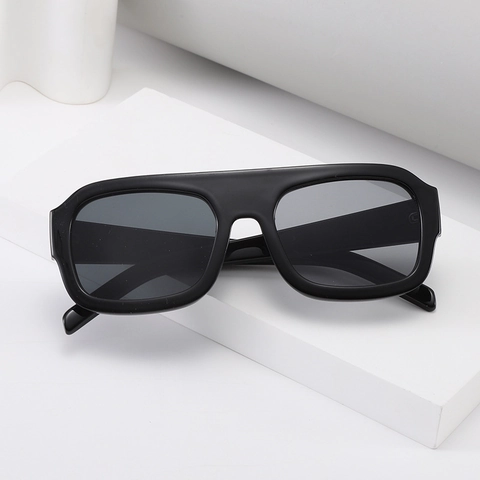 Gafas De Sol Cuadradas De Parte Superior Plana Retro Vintage Montura PC Protección UV400 Moda Streetwear Para Mujeres Y Hombres